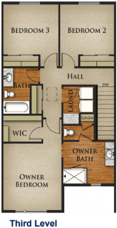 Iris: 4 Bedroom Floorplan. Level 3