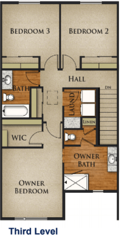 Knox: 3 Bedroom Floorplan. Level 3